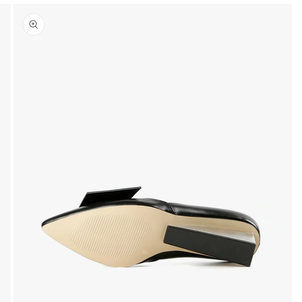 Like New Luxury Black Leather Wedge Heels – Half Bow – $215 Retail.